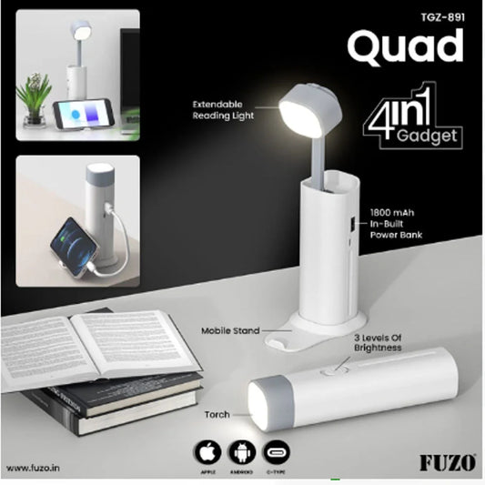 Customized Fuzo Quad 4-in-1 Gadget featuring a versatile multi-functional design, combining four practical devices in one compact, portable tool. Ideal for everyday use and travel.